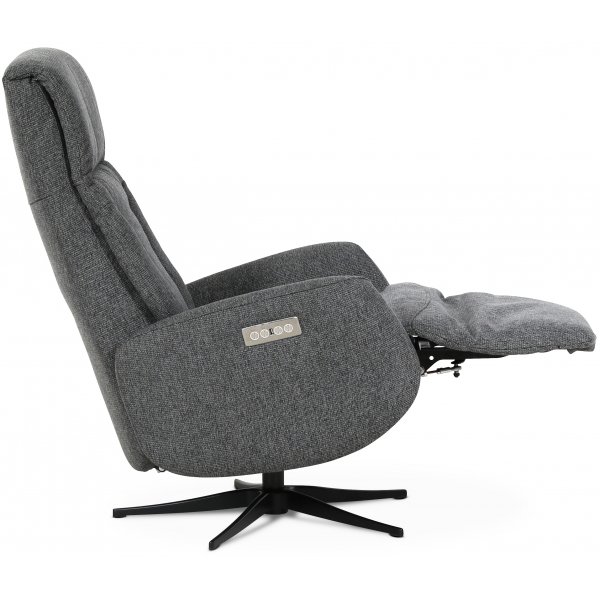 Marbäck lyx reclinerfåtölj (2 el-motorer) inbyggt fotstöd - Ljusgrått tyg Marbäck lyx reclinerfåtölj (2 el-motorer) inbyggt fotstöd - Ljusgrått tyg