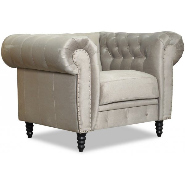 Ashford chesterfield fåtölj - Ljus sammet Ashford chesterfield fåtölj - Ljus sammet