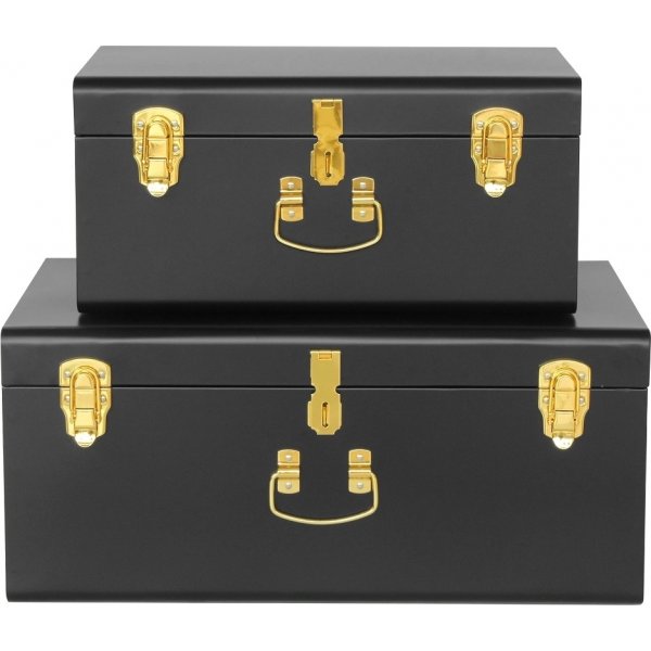 Matteus vintage Koffert set - Svart / Mssing + Flckborttagare fr mbler