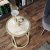 Table d'appoint Tambur 35 x 53 cm - Marbre blanc/or