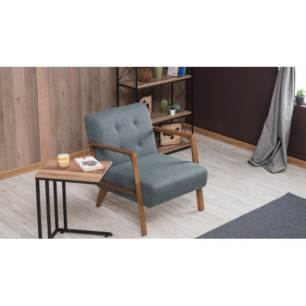 Kemer fåtölj - Blå/brun Kemer fåtölj - Blå/brun