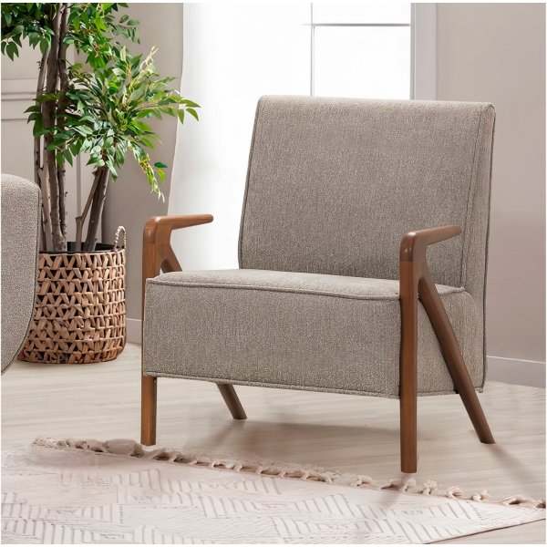 Fauteuil Larus - Gris/noyer Fauteuil Larus - Gris/noyer