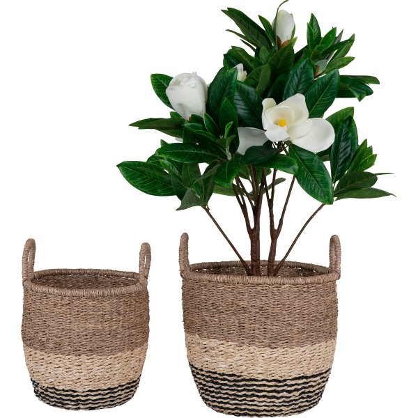 Ensemble de paniers Lima, 2 pièces Naturel/Marron/Noir Ensemble de paniers Lima, 2 pièces Naturel/Marron/Noir