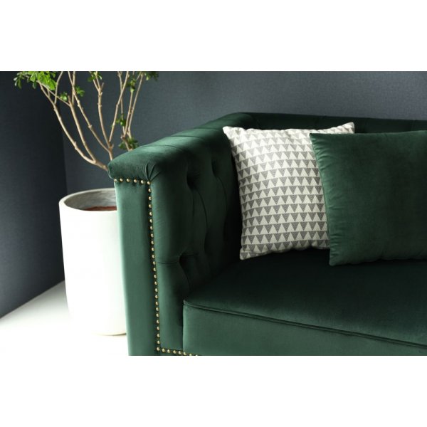 Soffa med divan grön sammet - Bellas Soffa med divan grön sammet - Bellas
