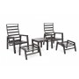 Morton Ftljset med bord & fotpallar (recliner) - Mrkgr/gr