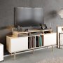 Banc mdia Char - Chne saphir/blanc