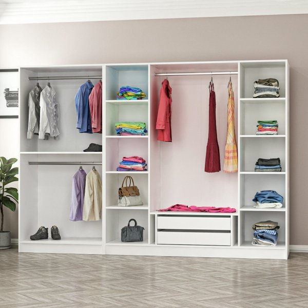 Armoire Cavolo 270 cm, variante A - Blanc