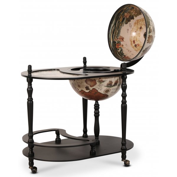Michelangelo serveringsvagn barglob 81 x 51 cm - Svart/vit