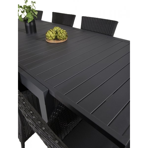 Marbella utematgrupp med 8 st Knick stolar - Svart