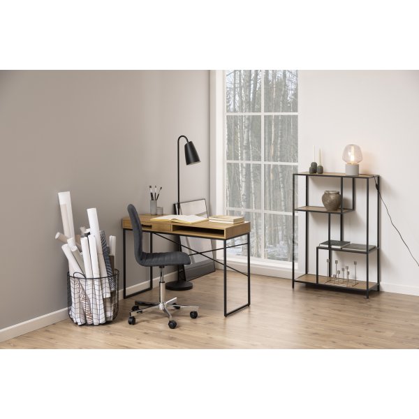 Seaford skrivbord 110 cm - Ek/svart