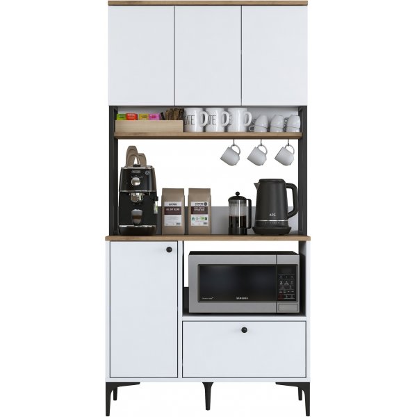 Meuble de cuisine Jericho 159 - Blanc/noyer Meuble de cuisine Jericho 159 - Blanc/noyer