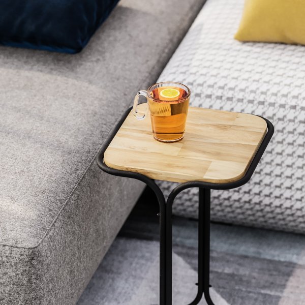 Vela 1 sidobord - Svart/beige