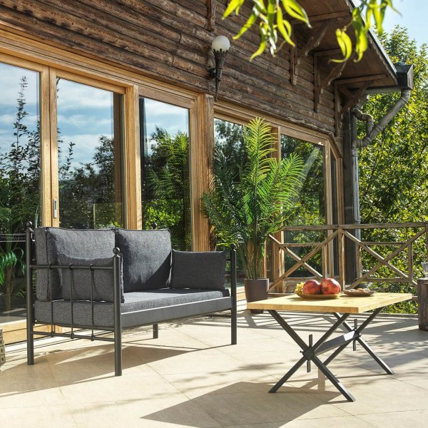 Lalas 2-sits utesoffa - Svart/antracit Lalas 2-sits utesoffa - Svart/antracit