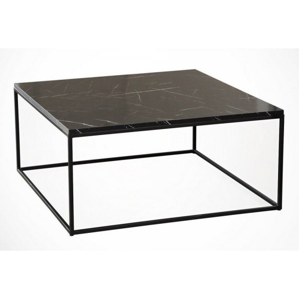 Poly soffbord 75 x 75 cm - Svart/vit Poly soffbord 75 x 75 cm - Svart/vit