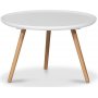 Dalsland runt soffbord 55 cm- Vit/ek + Mbeltassar