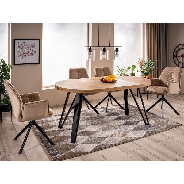 Table  manger extensible Galaxy en chne 100-168 cm
