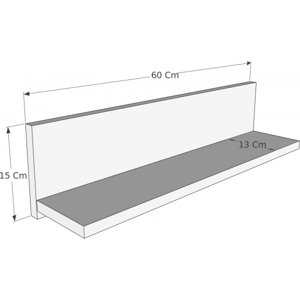 Plank wandplank - Grenen/zwart Plank wandplank - Grenen/zwart