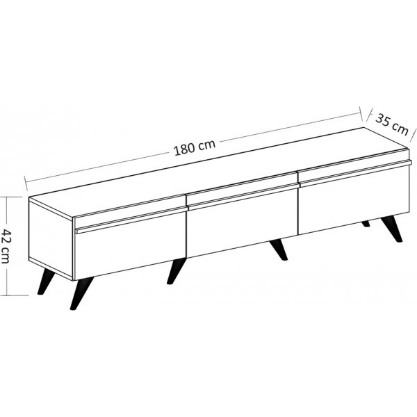 Amsterdam TV-bnk - Kristallvit