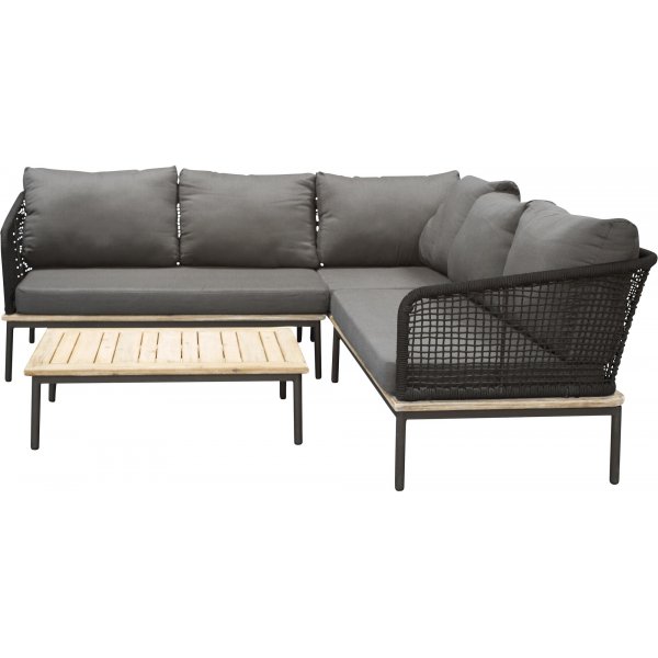 Groupe de salon Andorra - Noir/acacia Groupe de salon Andorra - Noir/acacia