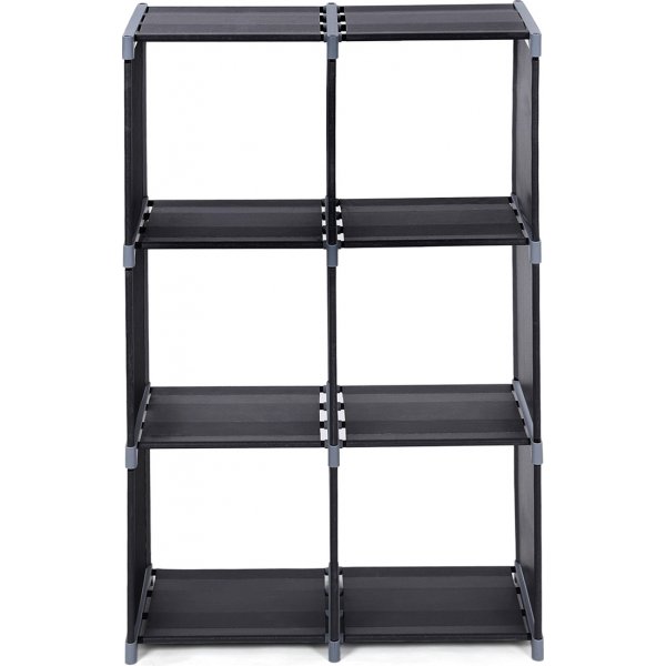 Kasper hylla 6 fack - Svart/grå Kasper hylla 6 fack - Svart/grå