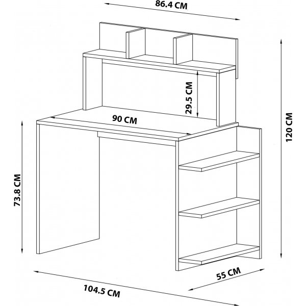 Beth skrivbord 104,5 x 55 cm - Vit Beth skrivbord 104,5 x 55 cm - Vit