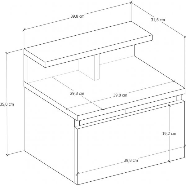 Olmo vägghängt sängbord - Vit Olmo vägghängt sängbord - Vit