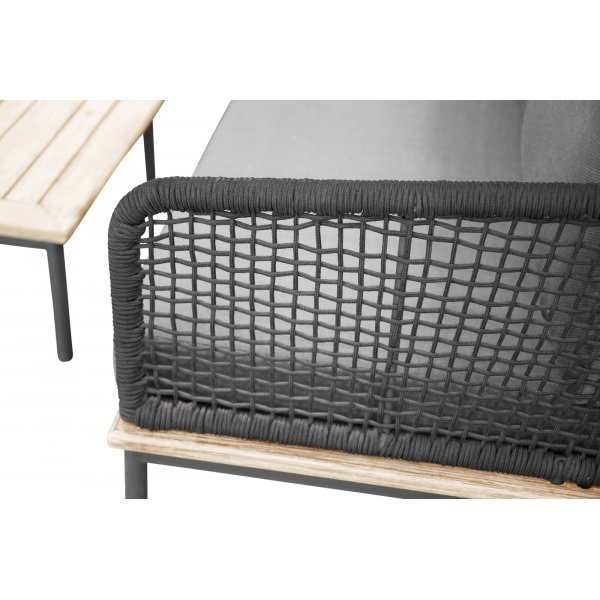 Groupe de salon Andorra - Noir/acacia Groupe de salon Andorra - Noir/acacia