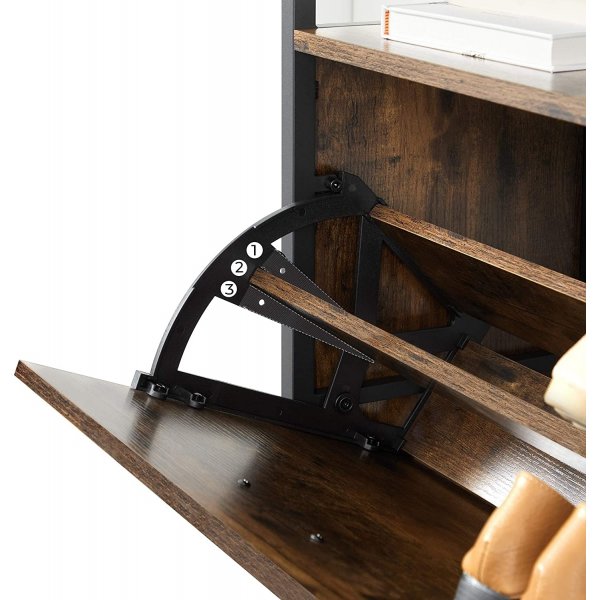 Meuble à chaussures Mattias 60 x 130 cm - Marron/noir Meuble à chaussures Mattias 60 x 130 cm - Marron/noir