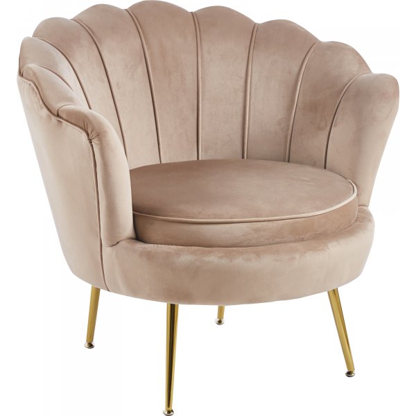 Kingsley f�t�lj - m�rk beige sammet / M�ssing