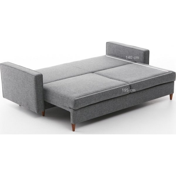 Canapé-lit 3 places Eca - Gris Canapé-lit 3 places Eca - Gris