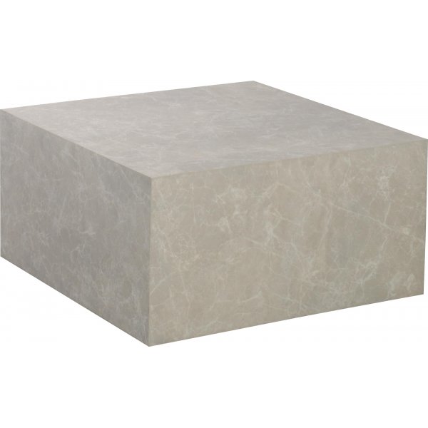 Kuben soffbord beige marmorfolie 80 x 80 x 40 cm