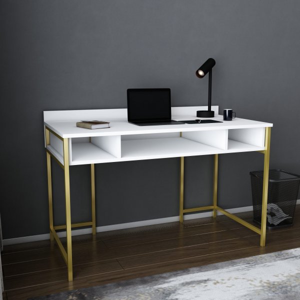 Bureau Alma 120 x 60 cm - Or/blanc