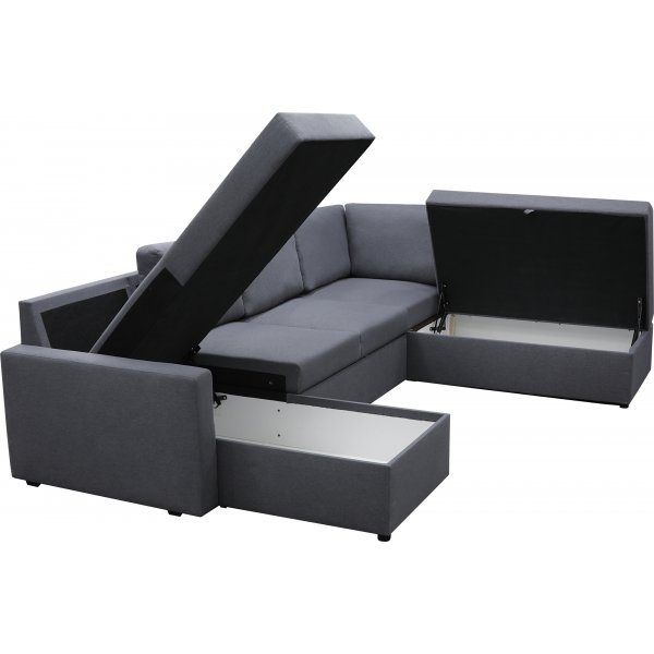Bäddsoffa U-form mörkgrå - Dream Bäddsoffa U-form mörkgrå - Dream
