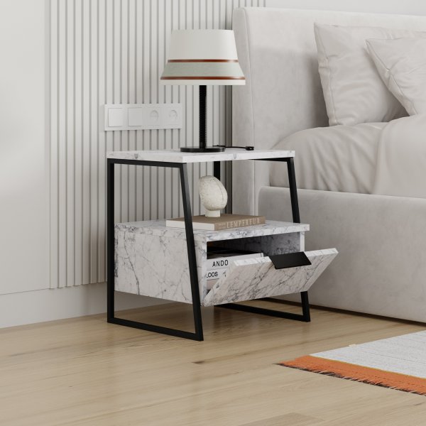 Pal s�ngbord - Carrara marmor