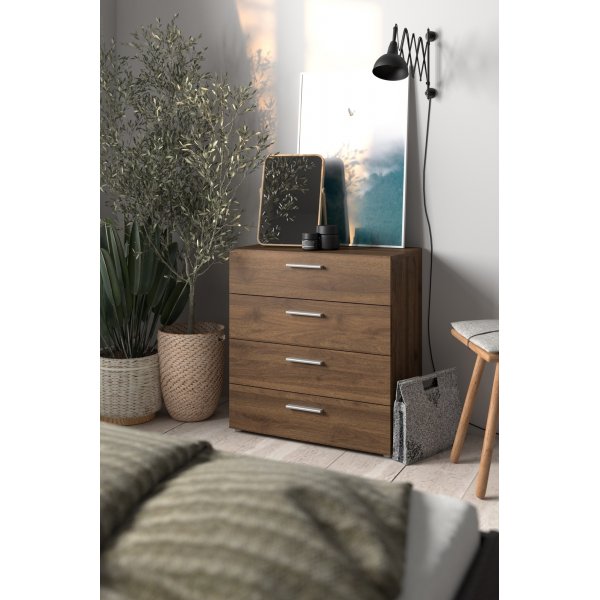 Commode large Pepe avec 4 tiroirs - Noyer Commode large Pepe avec 4 tiroirs - Noyer