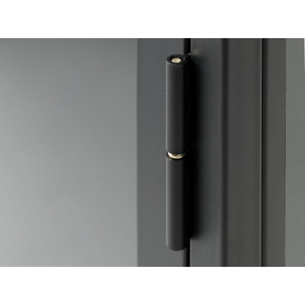 Armoire mtal noir portes vitres Toddy H140 cm