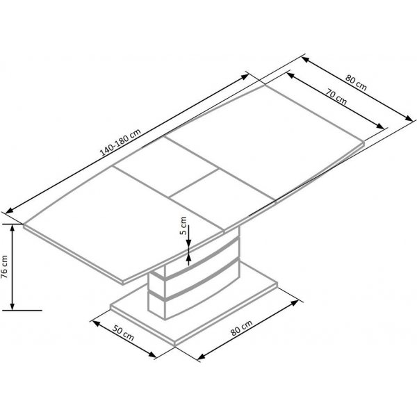 Adine eettafel 140-180 cm - Wit/zwart Adine eettafel 140-180 cm - Wit/zwart