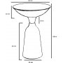 Chalice sidobord 56 cm - Vit/svart