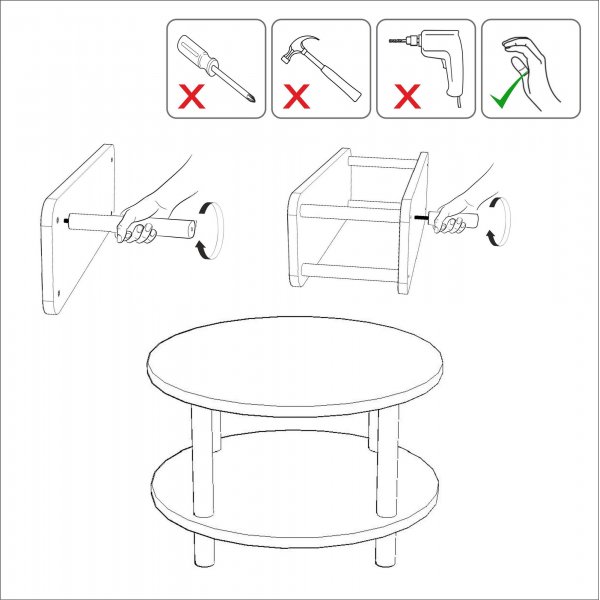 Table basse Roby Ø70 cm - Noir/pin Table basse Roby Ø70 cm - Noir/pin