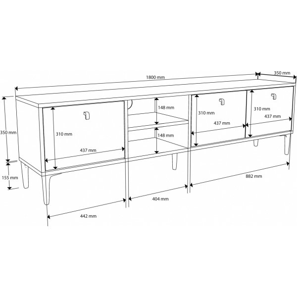 Meuble TV Vision - Blanc/chêne Meuble TV Vision - Blanc/chêne