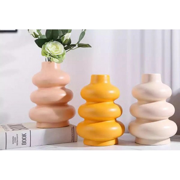 Vase Striga - Rose/orange/crème Vase Striga - Rose/orange/crème