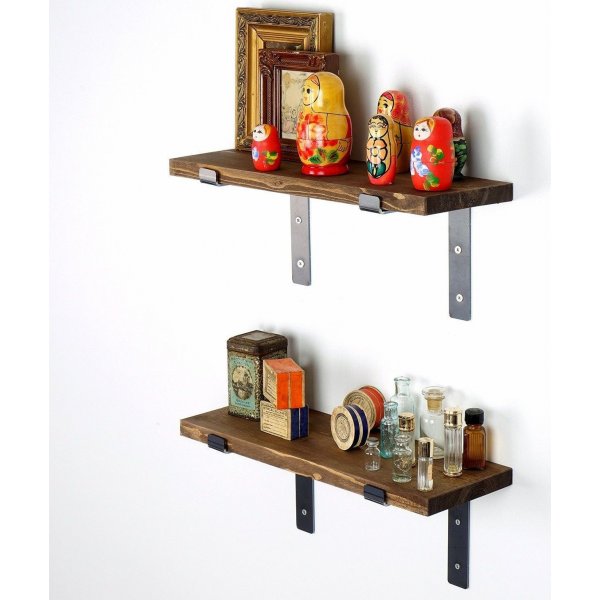 Lamba wandplank 3 - Zwart/walnoot Lamba wandplank 3 - Zwart/walnoot