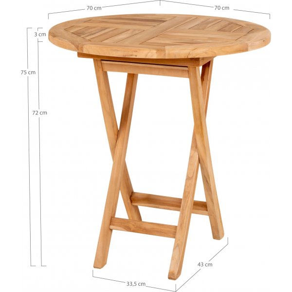 Ensemble de jardin Oviedo en teck; 2 chaises avec petite table Ensemble de jardin Oviedo en teck; 2 chaises avec petite table