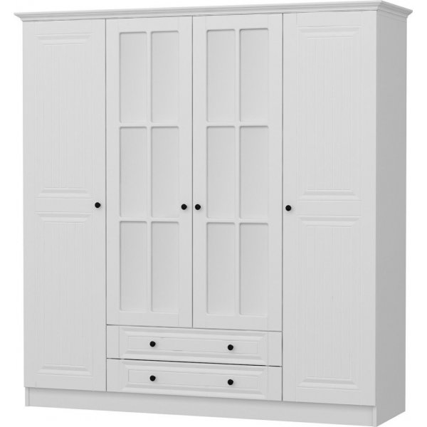 Armoire Capeto avec portes miroir, 180x52x190 cm, variante B - Blanc