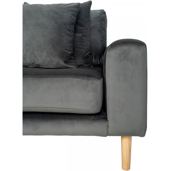 Lido divansoffa vänster - Mörkgrå sammet Lido divansoffa vänster - Mörkgrå sammet