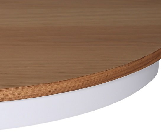 Matbord runt frlngningsbart 106-141 cm - Vit / Oljad Ek