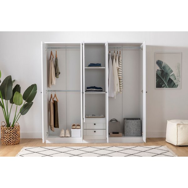 Lia garderob 175 x 52 x 178 cm - Vit Lia garderob 175 x 52 x 178 cm - Vit