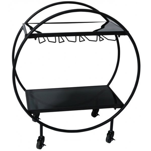 Mindy serveringsvagn 71 cm - retro svart