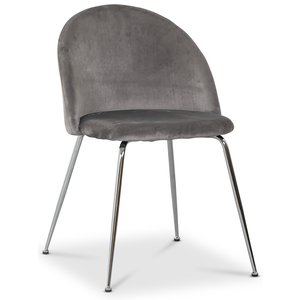 2 st Giovani velvet stol - Ljusgrå