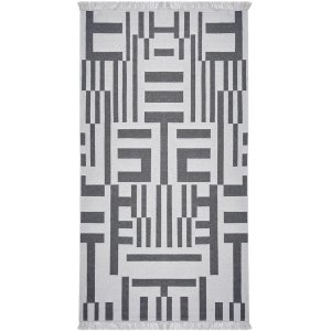 Totem vloerkleed 150 x 80 cm - Grijs/wit